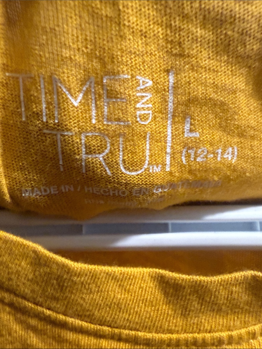 Time and Tru Yellow Short Sleeve Crewneck Tee - Picture 4 of 4